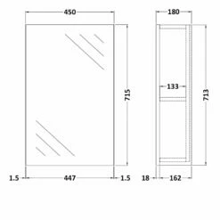 Nuie Athena 1-Door Mirrored Bathroom Cabinet 715mm H X 450mm W - Charcoal Black Woodgrain 7 Nuie Athena 1-Door Mirrored Bathroom Cabinet 715mm H X 450mm W - Charcoal Black Woodgrain -HEATANDPLUMB Sales premier athena bathroom cabinet off216 1