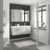 Nuie Athena Mirrored Cabinet (75/25) 600mm Wide - Gloss Grey Mist 1 Nuie Athena Mirrored Cabinet (75/25) 600mm Wide - Gloss Grey Mist -HEATANDPLUMB Sales premier athena bathroom cabinet ofg418 2