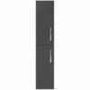 Nuie Athena Wall Hung 2-Door Tall Unit 300mm Wide - Gloss Grey -HEATANDPLUMB Sales premier athena bathroom furniture moc362 1