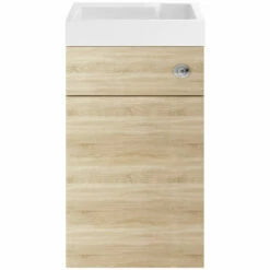 Nuie Athena Basin And WC Toilet Combination Unit 500mm Wide - Natural Oak