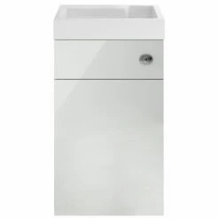 Nuie Athena Basin And WC Toilet Combination Unit 500mm Wide - Gloss Grey Mist -HEATANDPLUMB Sales premier athena bathroom furniture prc745cb 1