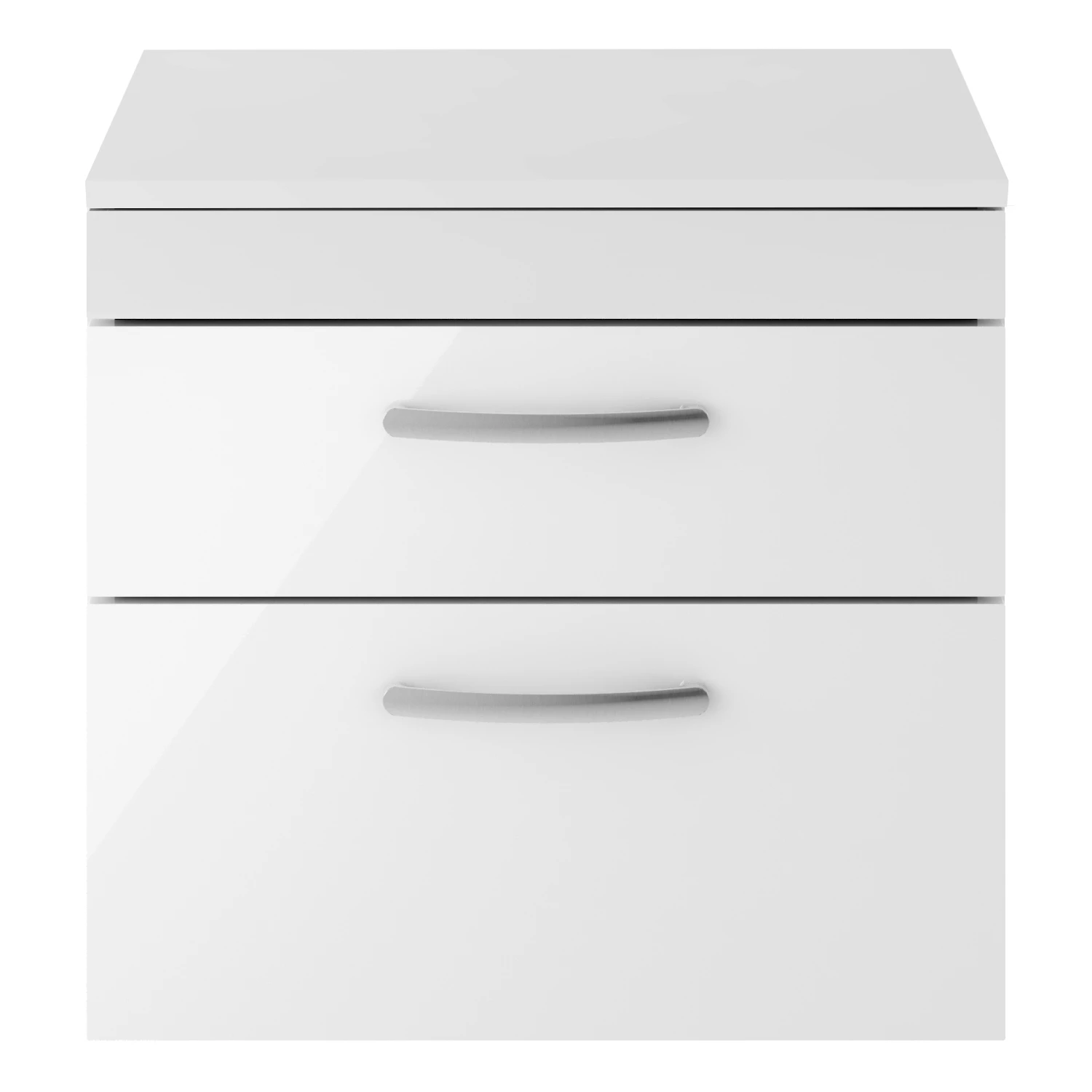 Nuie Athena Wall Hung 2-Drawer Vanity Unit And Worktop 600mm Wide - Gloss White 7 Nuie Athena Wall Hung 2-Drawer Vanity Unit And Worktop 600mm Wide - Gloss White - Image 5