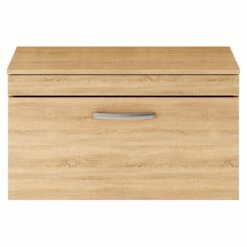 Nuie Athena Wall Hung 1-Drawer Vanity Unit And Worktop 800mm Wide - Natural Oak 18 Nuie Athena Wall Hung 1-Drawer Vanity Unit And Worktop 800mm Wide - Natural Oak -HEATANDPLUMB Sales premier athena vanity unit ath059w