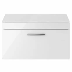 Nuie Athena Wall Hung 1-Drawer Vanity Unit And Worktop 800mm Wide - Gloss White