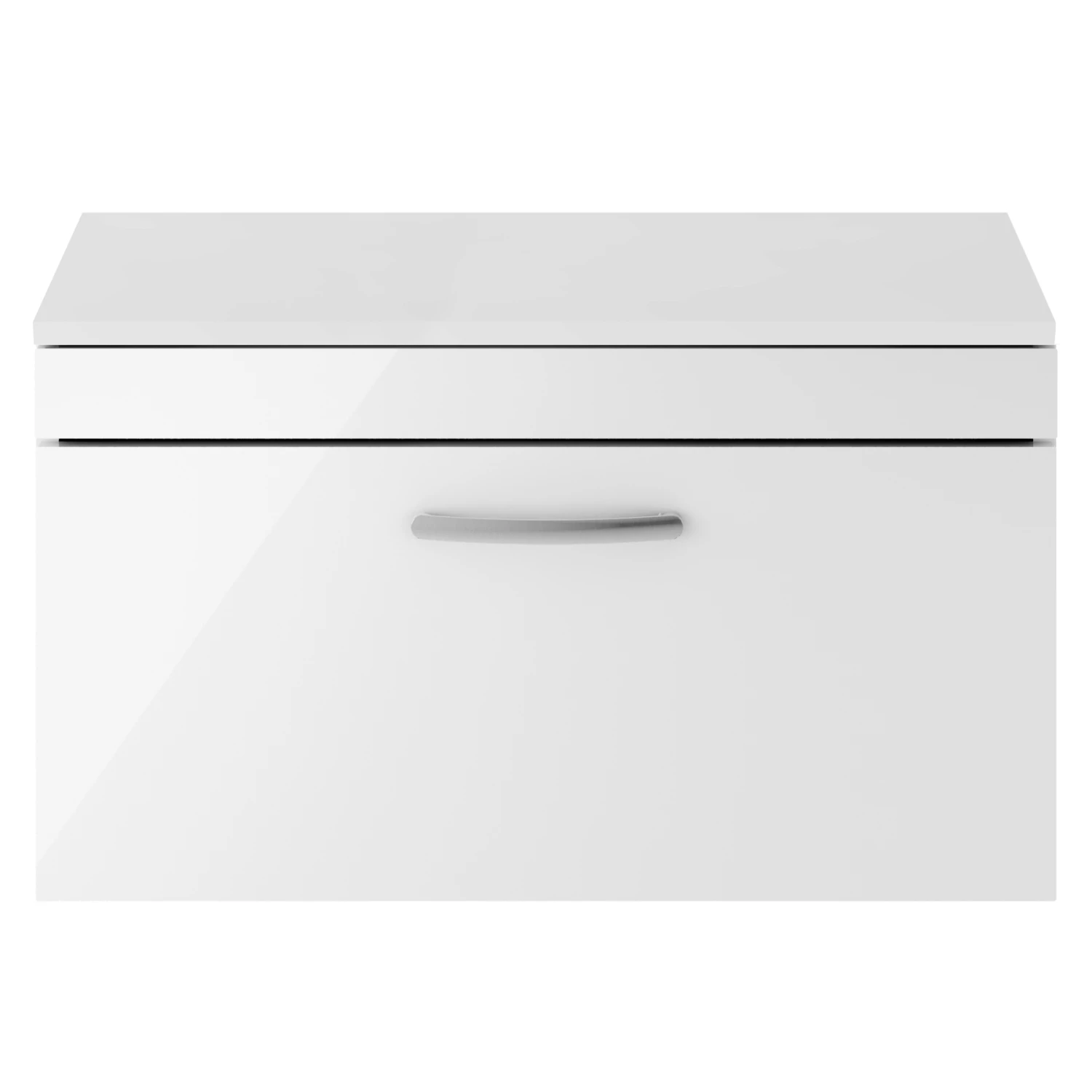 Nuie Athena Wall Hung 1-Drawer Vanity Unit And Worktop 800mm Wide - Gloss White 3 Nuie Athena Wall Hung 1-Drawer Vanity Unit And Worktop 800mm Wide - Gloss White