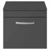 Nuie Athena Wall Hung 1-Drawer Vanity Unit And Worktop 500mm Wide - Gloss Grey -HEATANDPLUMB Sales premier athena vanity unit ath073w 1
