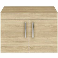 Nuie Athena Wall Hung 2-Door Vanity Unit And Worktop 800mm Wide - Natural Oak 11 Nuie Athena Wall Hung 2-Door Vanity Unit And Worktop 800mm Wide - Natural Oak -HEATANDPLUMB Sales premier athena vanity unit ath098w