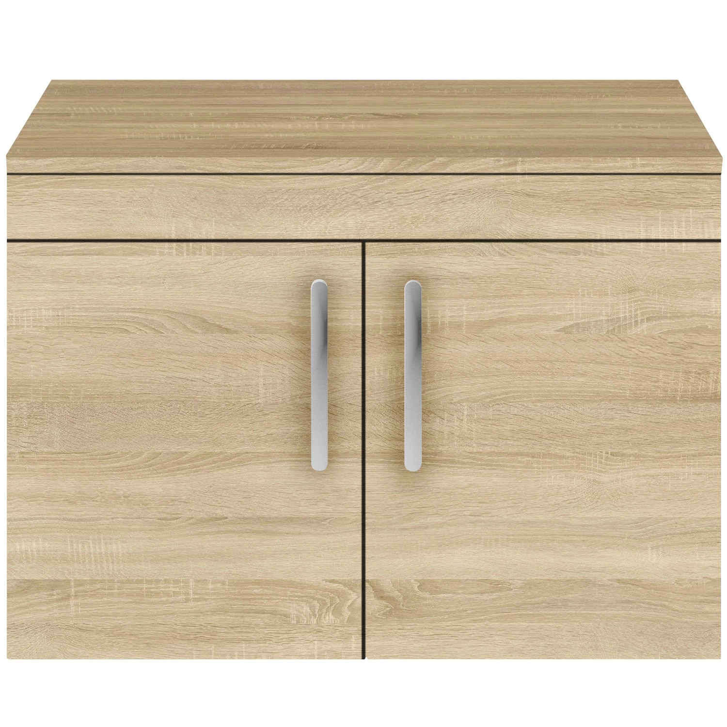 Nuie Athena Wall Hung 2-Door Vanity Unit And Worktop 800mm Wide - Natural Oak 4 Nuie Athena Wall Hung 2-Door Vanity Unit And Worktop 800mm Wide - Natural Oak - Image 2