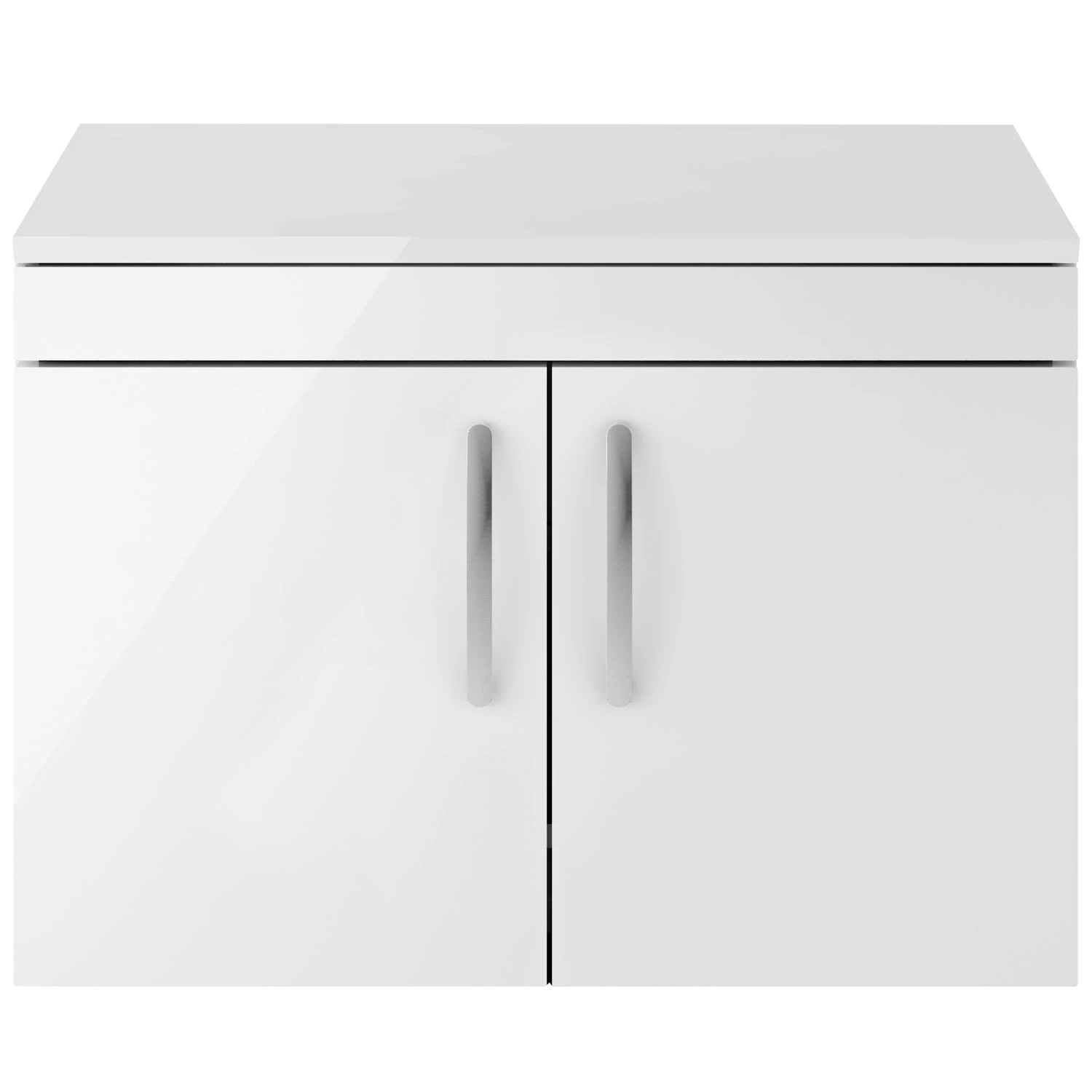 Nuie Athena Wall Hung 2-Door Vanity Unit And Worktop 800mm Wide - Gloss White 4 Nuie Athena Wall Hung 2-Door Vanity Unit And Worktop 800mm Wide - Gloss White - Image 2