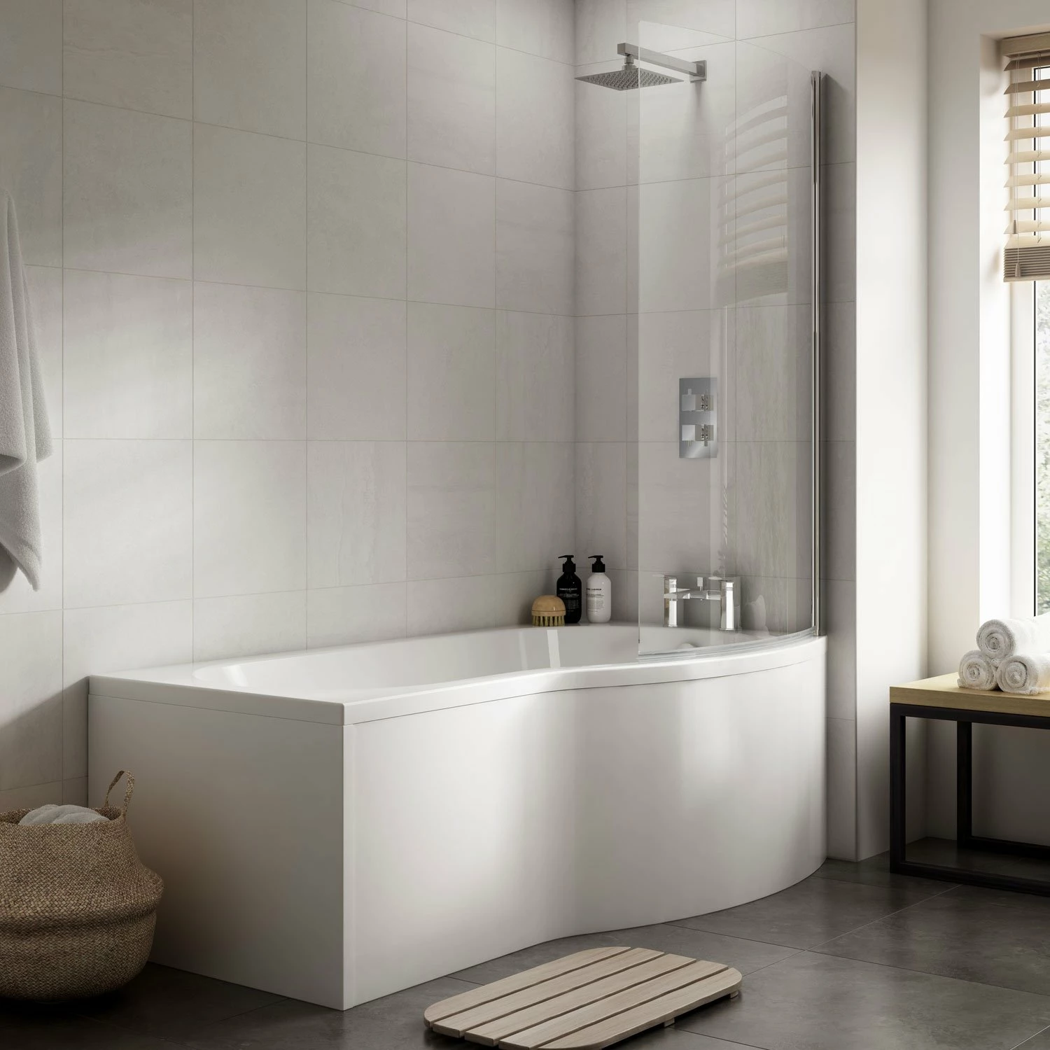 Nuie B-Shaped Shower Bath 1700mm X 735mm/900mm - Right Handed 5 Nuie B-Shaped Shower Bath 1700mm X 735mm/900mm - Right Handed - Image 3