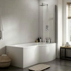 Nuie B-Shaped Shower Bath 1500mm X 735mm/900mm - Right Handed -HEATANDPLUMB Sales premier b shaped bath wbb1585r 3 2