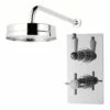Nuie Beaumont Twin Shower Valve Rectangular Plate With Fixed Head And Arm -HEATANDPLUMB Sales premier beaumont complete mixer shower a3050 a3217 1