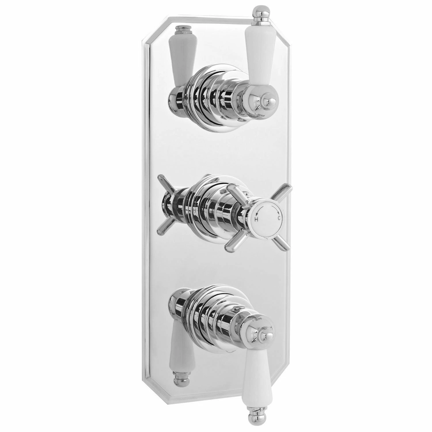 Nuie Traditional Triple Concealed Shower Valve With Rigid Riser Kit And 4 Body Jets - Chrome 7 Nuie Traditional Triple Concealed Shower Valve With Rigid Riser Kit And 4 Body Jets - Chrome - Image 5