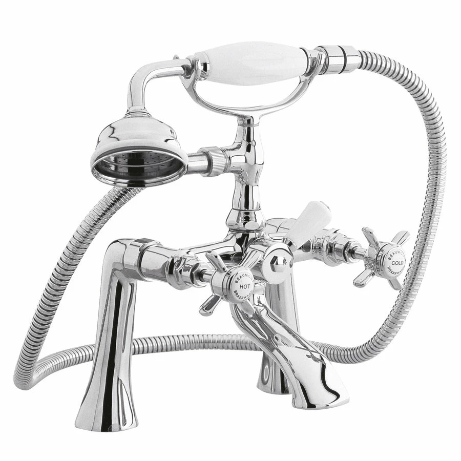 Nuie Traditional 1/2 Bath Shower Mixer With Fixed Head + Tap Spout 5 Nuie Traditional 1/2 Bath Shower Mixer With Fixed Head + Tap Spout - Image 3