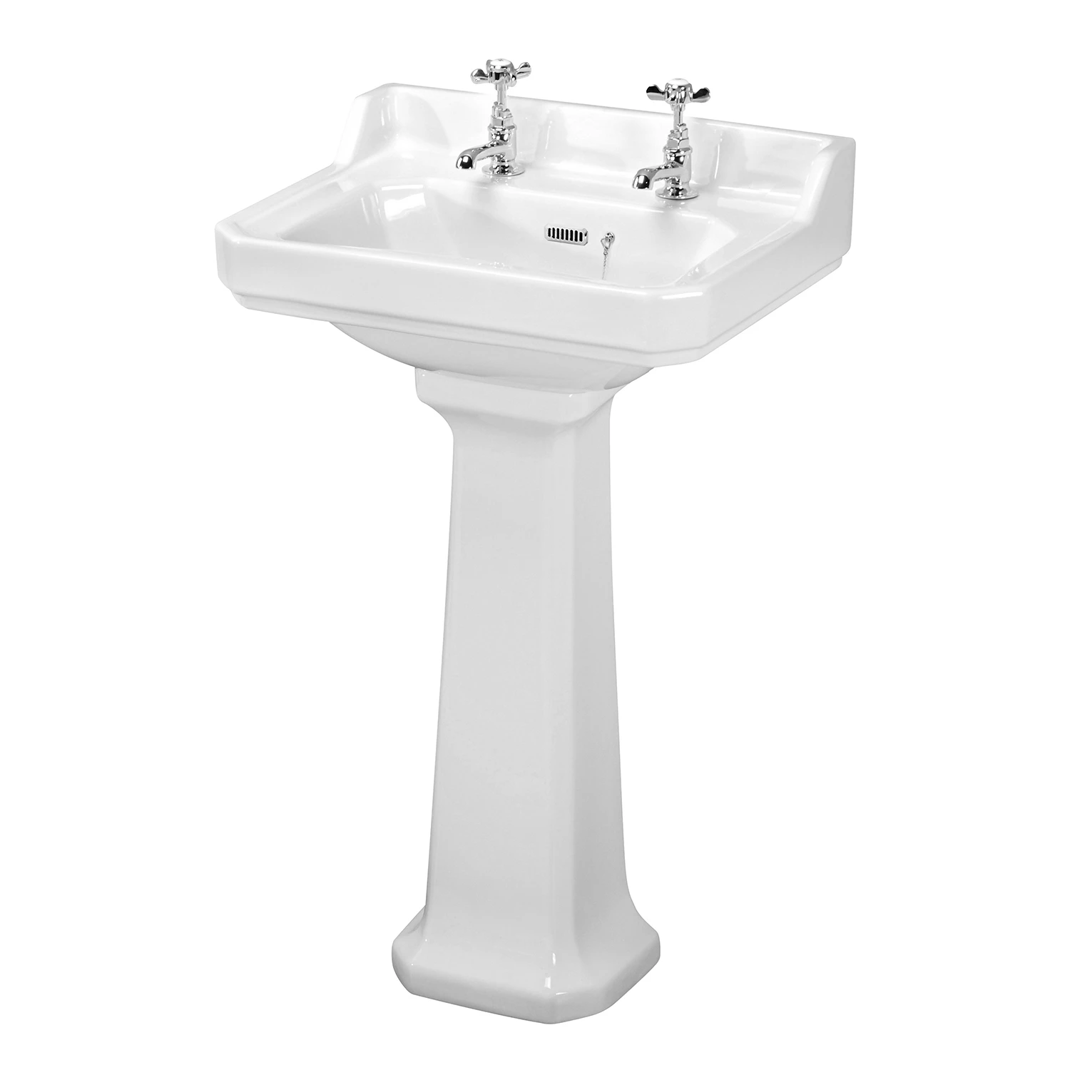 Nuie Carlton Basin And Full Pedestal 560mm Wide - 2 Tap Hole 4 Nuie Carlton Basin And Full Pedestal 560mm Wide - 2 Tap Hole - Image 2