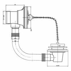 Nuie Contract Bath Waste With Overflow Brass Plug & Chain Chrome 8 Nuie Contract Bath Waste With Overflow Brass Plug & Chain Chrome -HEATANDPLUMB Sales premier contract waste e396