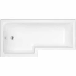 Nuie Cove L-Shaped Shower Bath Hinged Screen 1700mm X 700mm/850mm - Left Handed -HEATANDPLUMB Sales premier cove bath nmp135 nsbs3 wbs1785l 2 3