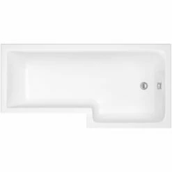 Nuie Square L-Shaped Shower Bath 1500mm X 700mm/850mm - Right Handed 10 Nuie Square L-Shaped Shower Bath 1500mm X 700mm/850mm - Right Handed -HEATANDPLUMB Sales premier cove bath nmp135 nsbs3 wbs1785r 1