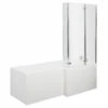 Nuie Cove L-Shaped Shower Bath Hinged Screen 1700mm X 700mm/850mm - Right Handed 2 Nuie Cove L-Shaped Shower Bath Hinged Screen 1700mm X 700mm/850mm - Right Handed -HEATANDPLUMB Sales premier cove bath ssb108 nmp135 nsbs3 2