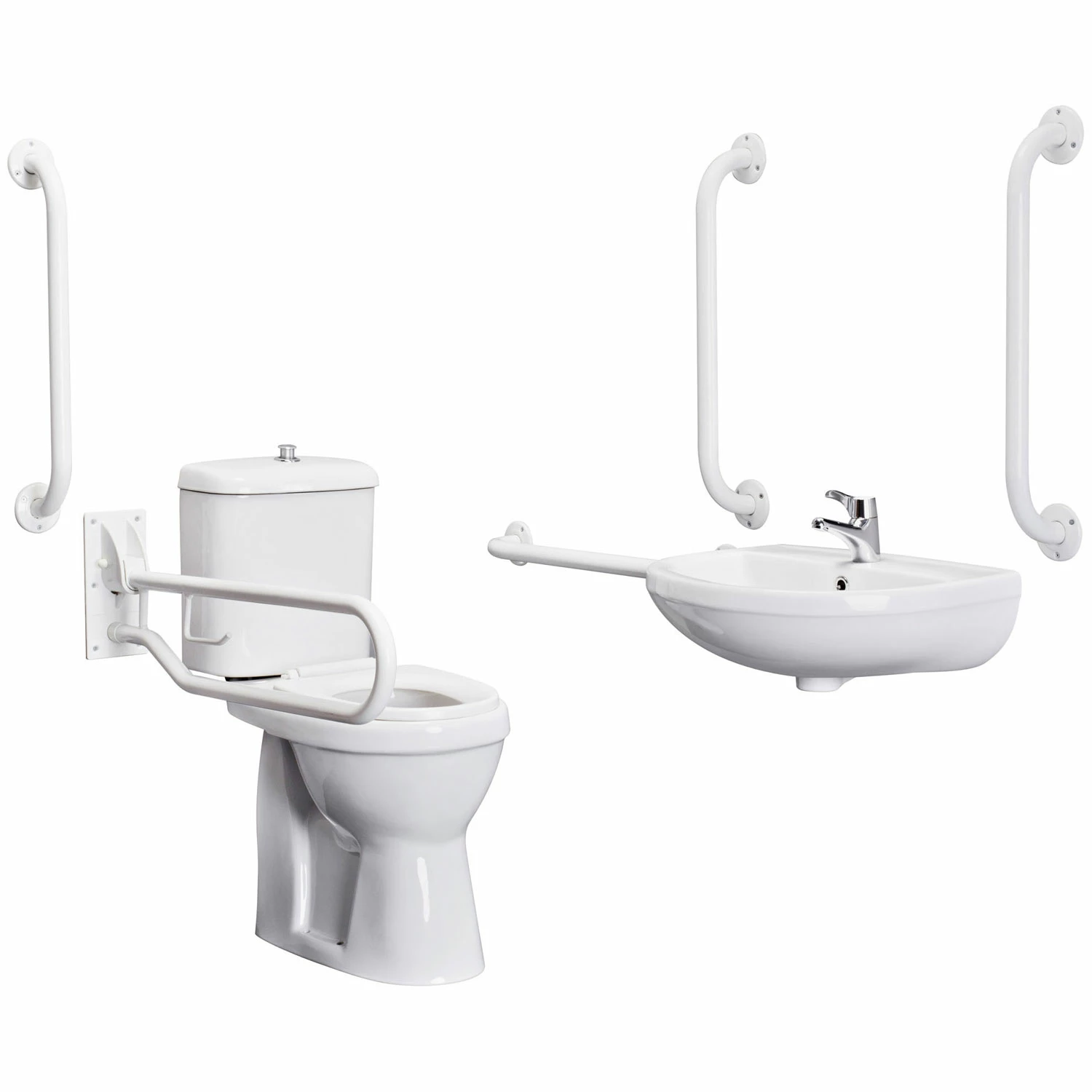 Nuie Close Coupled Doc M Pack 5 X Grab Rails And Mixer Tap - White 3 Nuie Close Coupled Doc M Pack 5 X Grab Rails And Mixer Tap - White