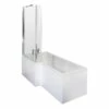 Nuie Square L-Shaped Shower Bath With Front Panel And Screen 1700mm X 700mm/850mm - Left Handed -HEATANDPLUMB Sales premier l shaped bath sbath05
