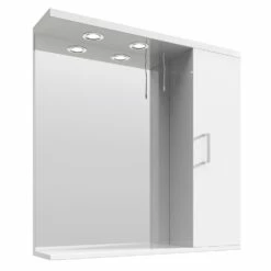 Nuie Mayford Mirrored Bathroom Cabinet 750mm H X 750mm W White - Right Handed -HEATANDPLUMB Sales premier mayford bathroom cabinet prc114