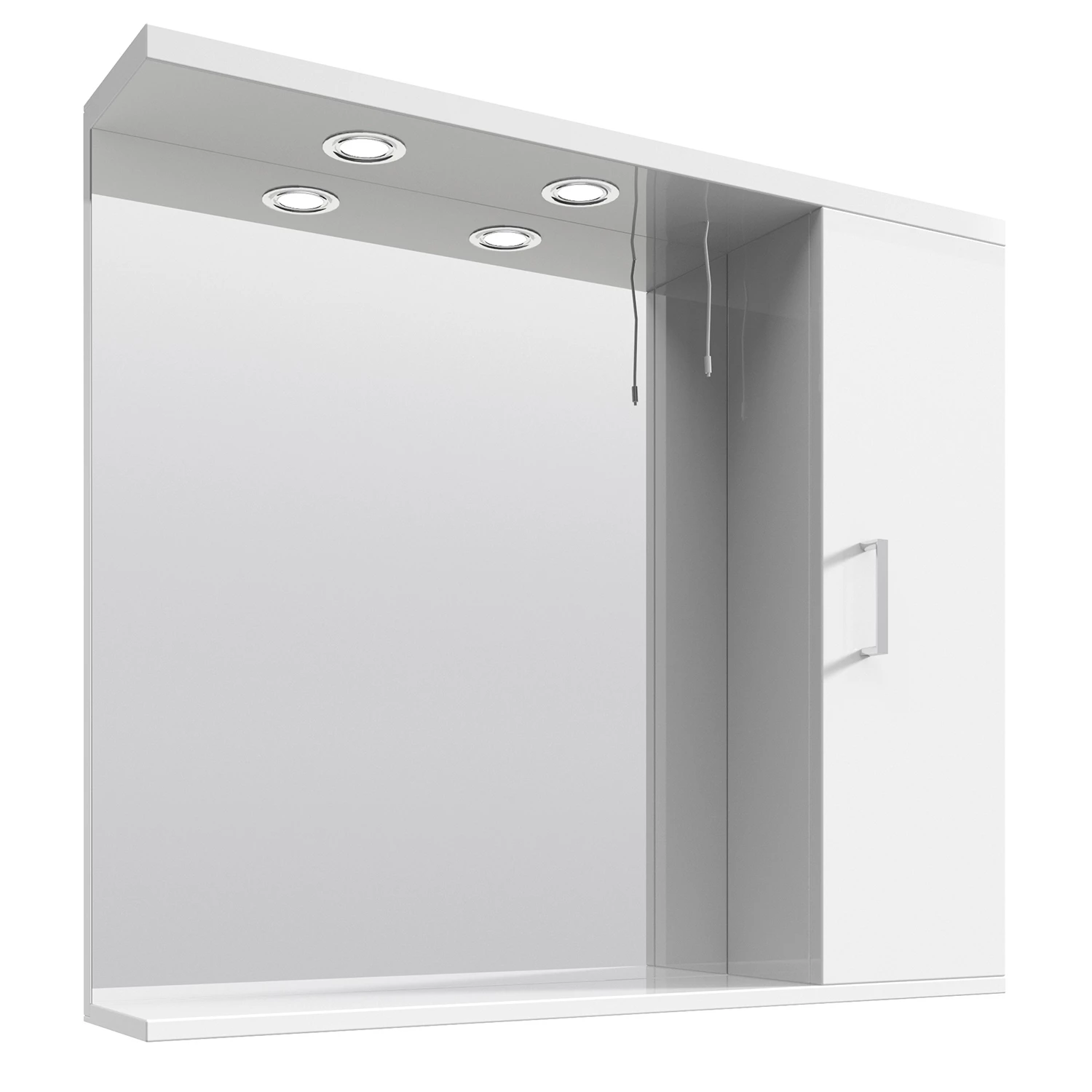 Nuie Mayford Mirrored Bathroom Cabinet 750mm H X 850mm W White - Right Handed 4 Nuie Mayford Mirrored Bathroom Cabinet 750mm H X 850mm W White - Right Handed - Image 2
