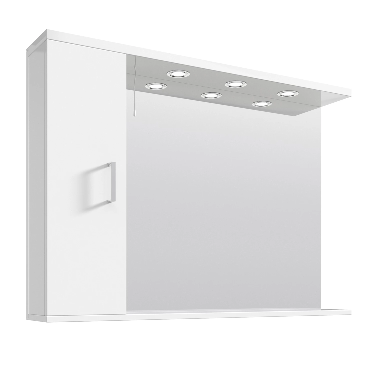 Nuie Mayford Mirrored Bathroom Cabinet 750mm H X 1050mm W White - Left Handed 3 Nuie Mayford Mirrored Bathroom Cabinet 750mm H X 1050mm W White - Left Handed
