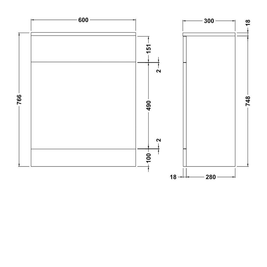 Nuie Mayford Back To Wall WC Toilet Unit 600mm Wide X 300mm Deep - Gloss White 4 Nuie Mayford Back To Wall WC Toilet Unit 600mm Wide X 300mm Deep - Gloss White - Image 2