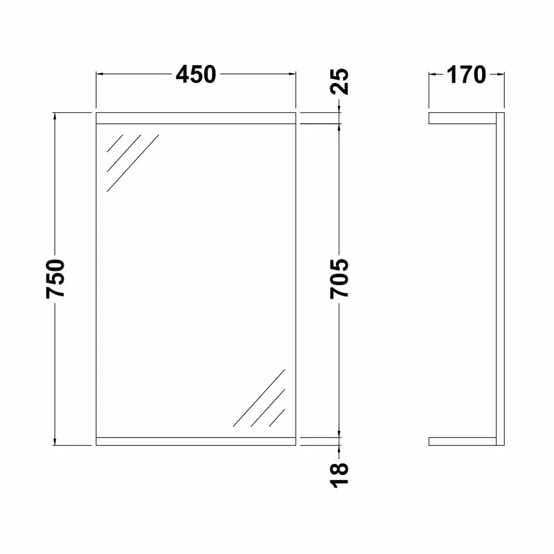 Nuie Mayford Bathroom Mirror 750mm H X 450mm W - Gloss White 5 Nuie Mayford Bathroom Mirror 750mm H X 450mm W - Gloss White - Image 3