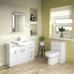 Nuie Mayford Bathroom Mirror 750mm H X 550mm W - White -HEATANDPLUMB Sales premier mayford vanity unit vtm650 1