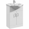Nuie Mayford Floor Standing 2-Door Vanity Unit With Round Basin 550mm Wide - White 2 Nuie Mayford Floor Standing 2-Door Vanity Unit With Round Basin 550mm Wide - White -HEATANDPLUMB Sales premier mayford vanity unit vty550 4