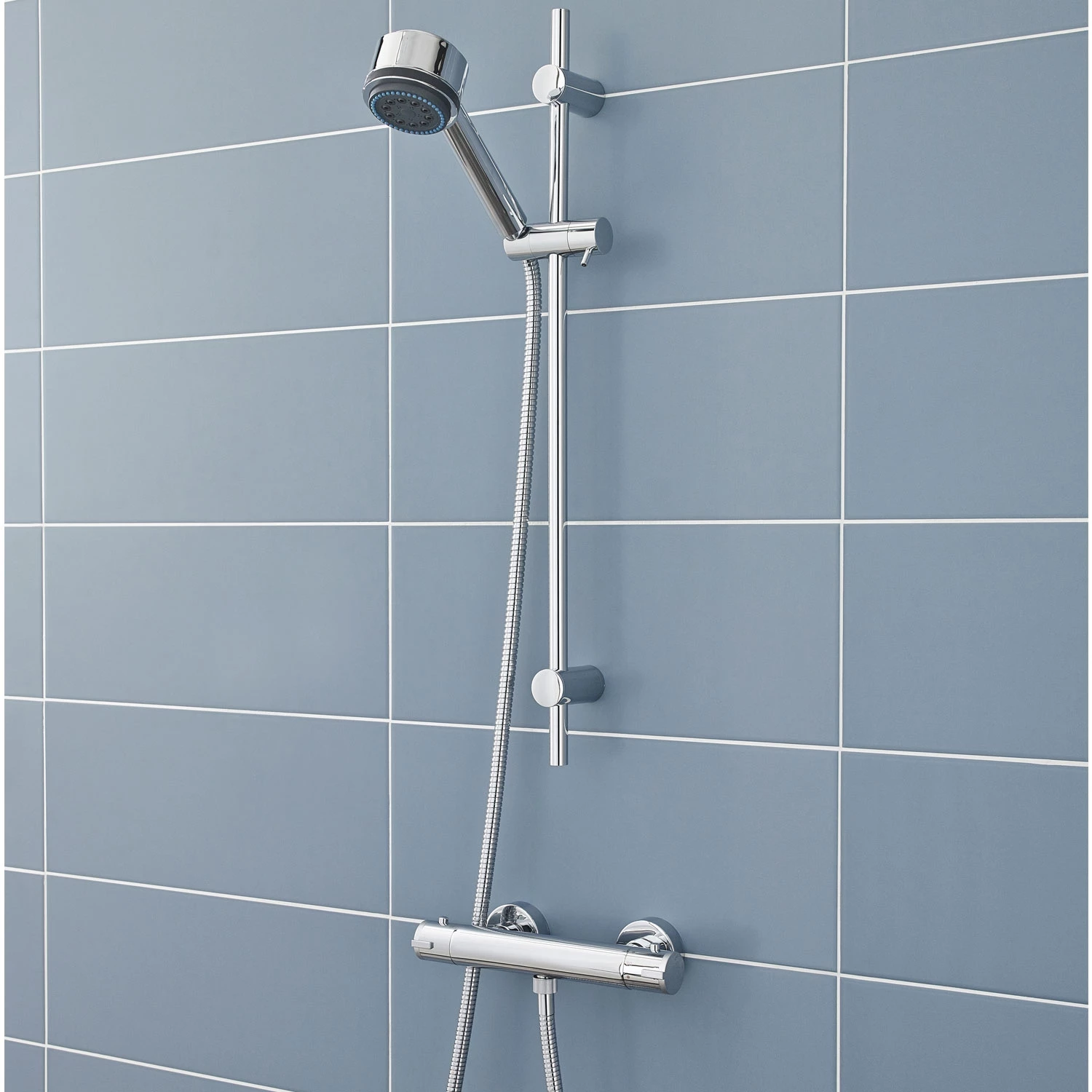 Hudson Reed Minimalist Thermostatic Bar Shower Valve With Linear Slider Rail Kit - Chrome 3 Hudson Reed Minimalist Thermostatic Bar Shower Valve With Linear Slider Rail Kit - Chrome
