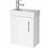 Nuie Vault Wall Hung 1-Door Vanity Unit With Basin 400mm Wide - Gloss White -HEATANDPLUMB Sales premier minimalist vanity unit nvx182