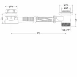 Nuie Modern Extended Bath Pop Up Waste With Overflow - Chrome 5 Nuie Modern Extended Bath Pop Up Waste With Overflow - Chrome -HEATANDPLUMB Sales premier modern waste ea333