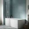 Nuie P-Shaped Shower Bath With Front Panel And Screen 1500mm X 700mm/850mm - Left Handed -HEATANDPLUMB Sales premier p shaped bath wbp1585l 1 1