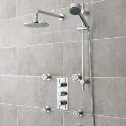 Nuie Quest Rectangular Concealed Shower Mixer With Shower Kit Fixed Head And Body Jets - Chrome 13 Nuie Quest Rectangular Concealed Shower Mixer With Shower Kit Fixed Head And Body Jets - Chrome -HEATANDPLUMB Sales premier quest shower valve quev53