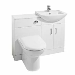 Nuie Saturn Combination Furniture Pack With Square Basin And WC Unit - 1 Tap Hole
