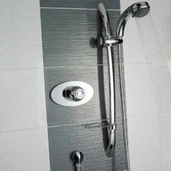 Nuie Concealed Sequential Shower Mixer With Slider Rail Kit - Chrome