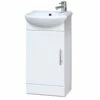 Nuie Mayford Floor Standing 1-Door Vanity Unit With Basin 400mm Wide - Gloss White