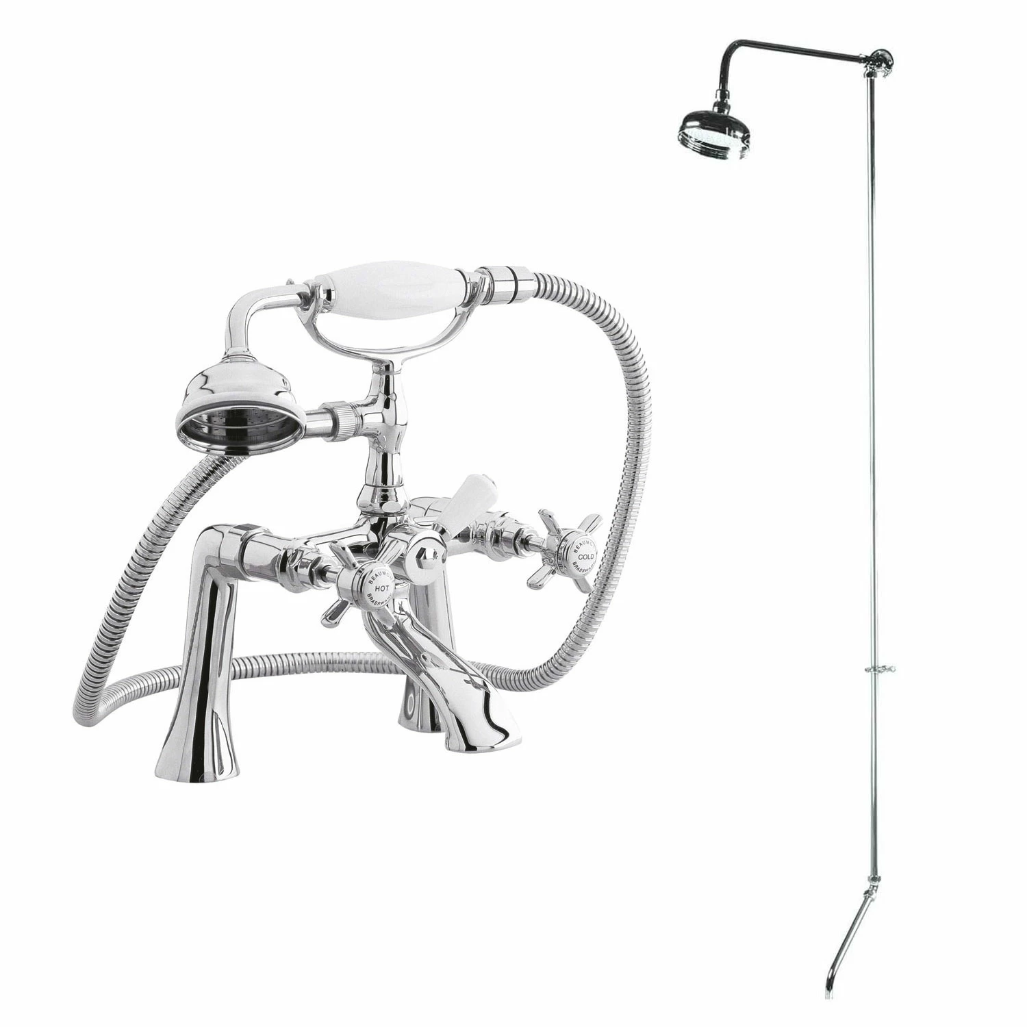 Nuie Traditional 1/2 Bath Shower Mixer With Fixed Head + Tap Spout 3 Nuie Traditional 1/2 Bath Shower Mixer With Fixed Head + Tap Spout
