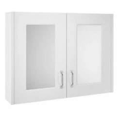 Nuie York 2 Door Mirror Cabinet 800mm Wide - White Ash 7 Nuie York 2 Door Mirror Cabinet 800mm Wide - White Ash -HEATANDPLUMB Sales premier york bathroom cabinet olf115