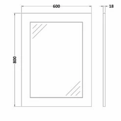Nuie York Bathroom Mirror 800mm H X 600mm W - Royal Grey