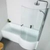 Prestige Adapt P Shaped Shower Bath 1500mm X 700/850mm Right Hand