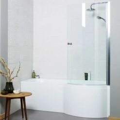 Prestige Adapt P Shaped Shower Bath 1500mm X 700/850mm Right Hand -HEATANDPLUMB Sales prestige adapt bath bat023ad