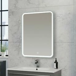 Prestige Alder LED Bathroom Mirror 800mm H X 600mm W -HEATANDPLUMB Sales prestige alder bathroom mirror mir003 2 1
