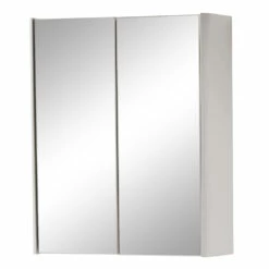 Prestige Arc 2-Door Mirror Bathroom Cabinet 600mm H X 500mm W - Matt Cashmere