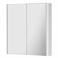 Prestige Arc 2-Door Mirror Bathroom Cabinet 600mm H X 500mm W - Gloss White