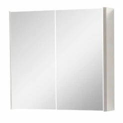 Prestige Arc 2-Door Mirror Bathroom Cabinet 600mm H X 600mm W - Matt Cashmere
