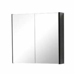 Prestige Arc 2-Door Mirror Bathroom Cabinet 600mm H X 600mm W - Matt Graphite